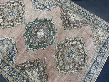 Vintage Runner Rug, Hand Knotted Runner 5 x 10.6 Rug, Turkish Runner Rug, Vintage Runner Rug,distressed Runner Rug,Quality Kitchen Runner