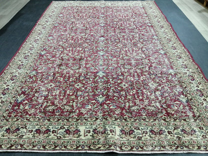Large TURKISH Oushak Rug 6.7 x 9.7 Vintage Oushak Runner Rug Vintage Runner Rug Wool Oriental Rug Hand Made Rugs Turkish Rug