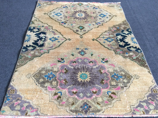 Mini  Turkish Rug Small Area Rug Turkish Rug Oushak Rug Hand Made Rug Vintage Rug