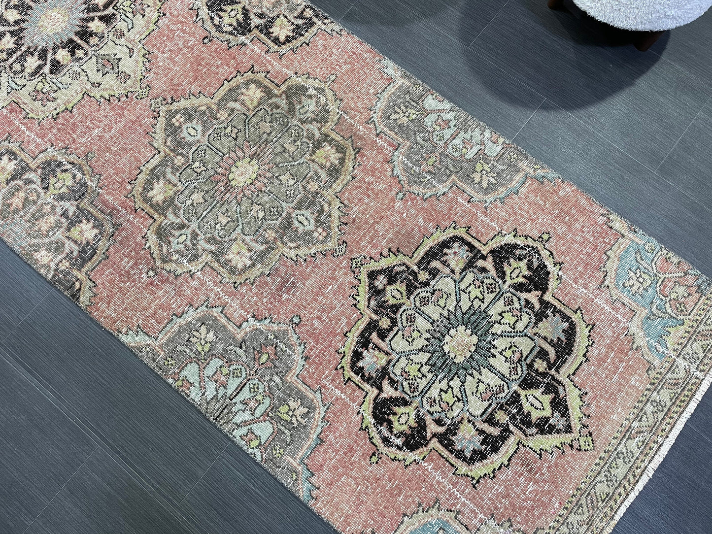 VINTAGE RUNNER Rug, Distressed Turkish 2.10 x 10.7 Runner Rug, Oushak Runner Rug, Hand woven Rug, Oriental runner Rug