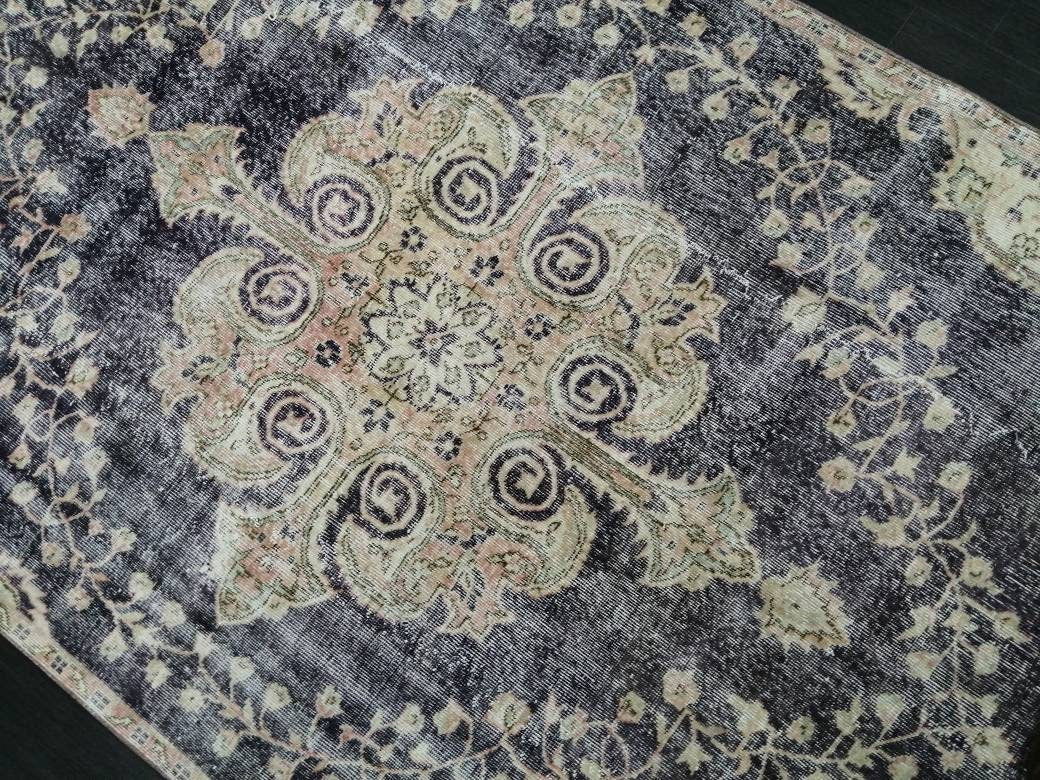 Purple Vintage Runner Rug 10.6.x 5.4  Hallway Runner Rug Kitchen Runner Rug Hand Made Wool Runner Rug Wool Oushak Runner Rug