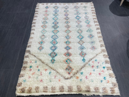 Antique Wool Rug, Vintage Shaggy 3.5 x 5.4 Rug, High Wool Pile Rug,  Plush Rug, Handmade Rug, Hand Knotted Rug, Turkish Rug, Nomad Rug, Rear