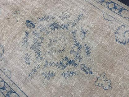 Large MUTED Rug Vintage 7.5 x 11.4 Handmade Rug, Oushak Rug Natural Rustic Rug ORIENTAL Rug Turkish Rug Hand Knotted Neutral Persian rug