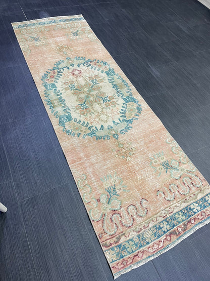 VINTAGE Runner Rug, Turkish Runner 2.2 x 6.9 Rug, Handmade Runner Rug, Hallway Runner Rug,Turkish Rug Runner Wool Runner Rug Wool Oushak Rug