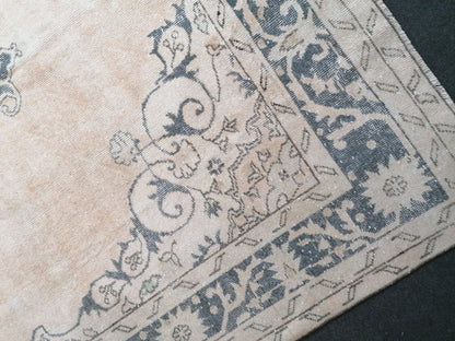 7 x 11.6 feet, navy blue oushak rug, vıntage turkısh rug, anatolian handmade rug, distressed rug