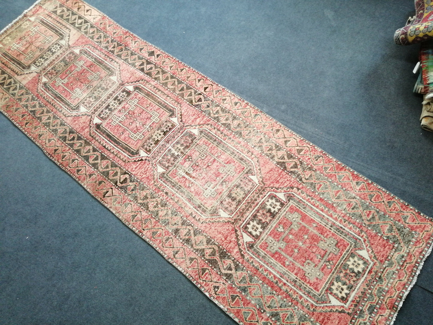 10 x 3 ft Long Runner Rug, Oushak Runner Rug, turkish Runner Rug, Rustic Oushak Rug, Wool Oushak Rug, Vintage Runner, TURKISH RUNNER Rug