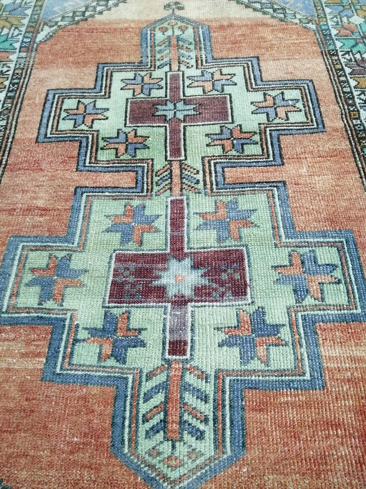 Vintage Rugs, 6.4 x 3.7 Rug, Oushak Rug, Rustic Rug, Bohemian Rug, Turkish Rug, Farmhouse Rug, Vintage Rug, Wool rug