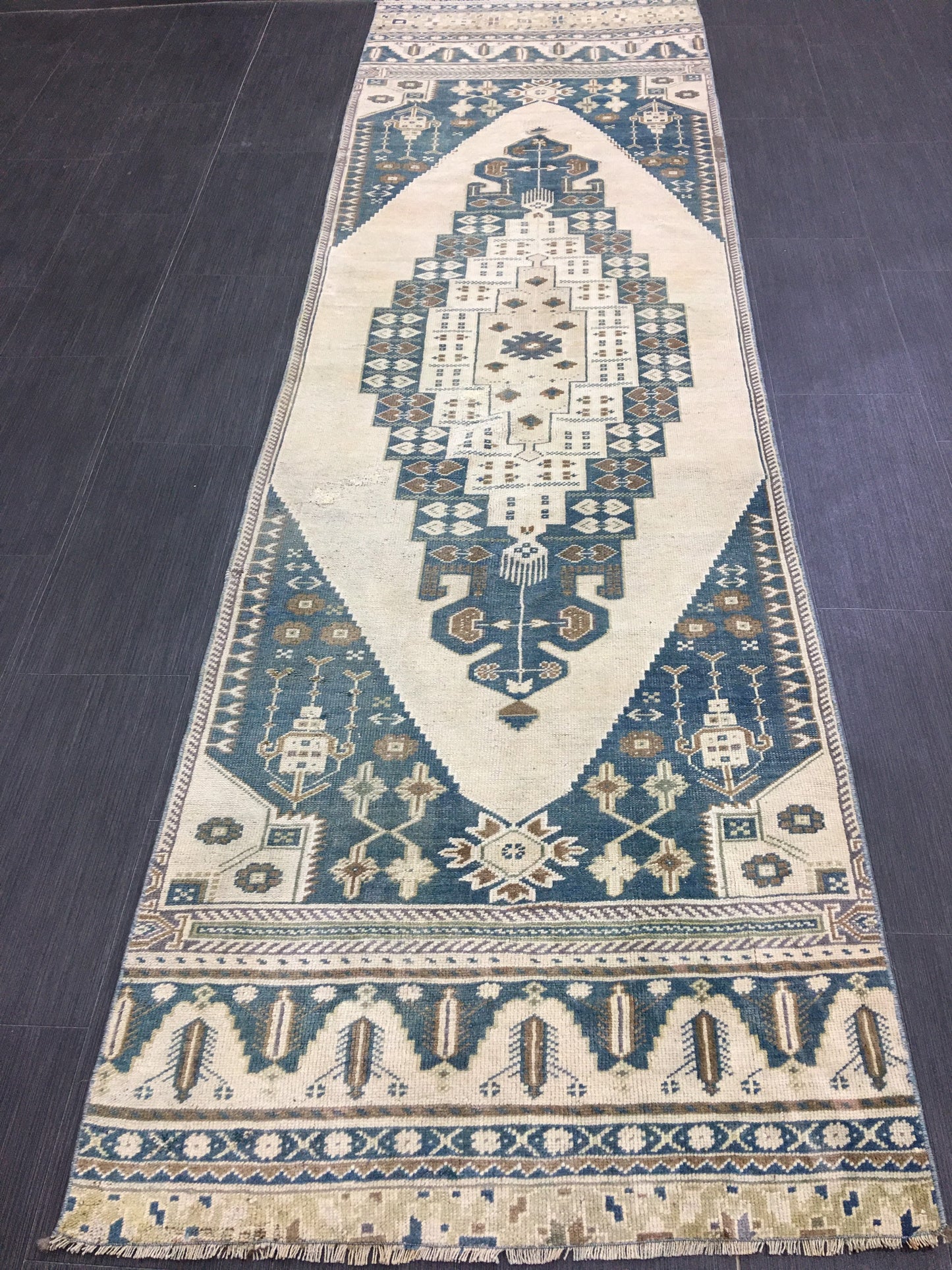 Oushak Runner Rug 2.8 x 10 Turkish Runner Rug Vintage Runner Rug Hallway Runner Rug Kitchen Runner Rug Wool Runner Rug Wool Hand Knotted Rug