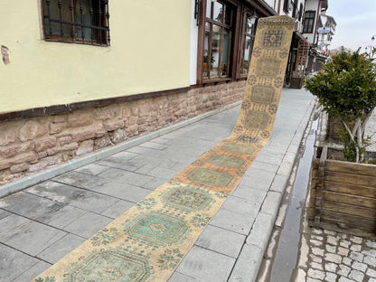 Staircase Runner Rug 2.3 x 26 ft Extra Long TURKISH Runner Rug Vintage Runner Rug Distressed Runner Rug  Runner Hand Knotted Runner
