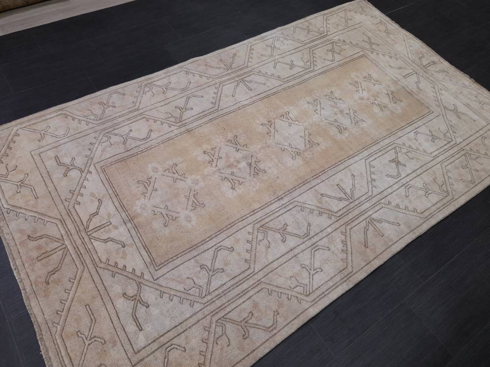 5 x 8.6 muted Turkish Oushak Rug Antique Rug Hand Knotted Rug
