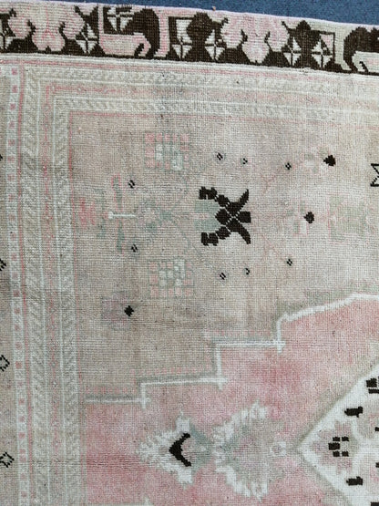 5.2 x 12 Oushak Runner Rug Turkish Runner Rug Vintage Runner Rug Hallway Runner Rug Muted Runner Rug Wool Runner Rug pink Oushak Rug