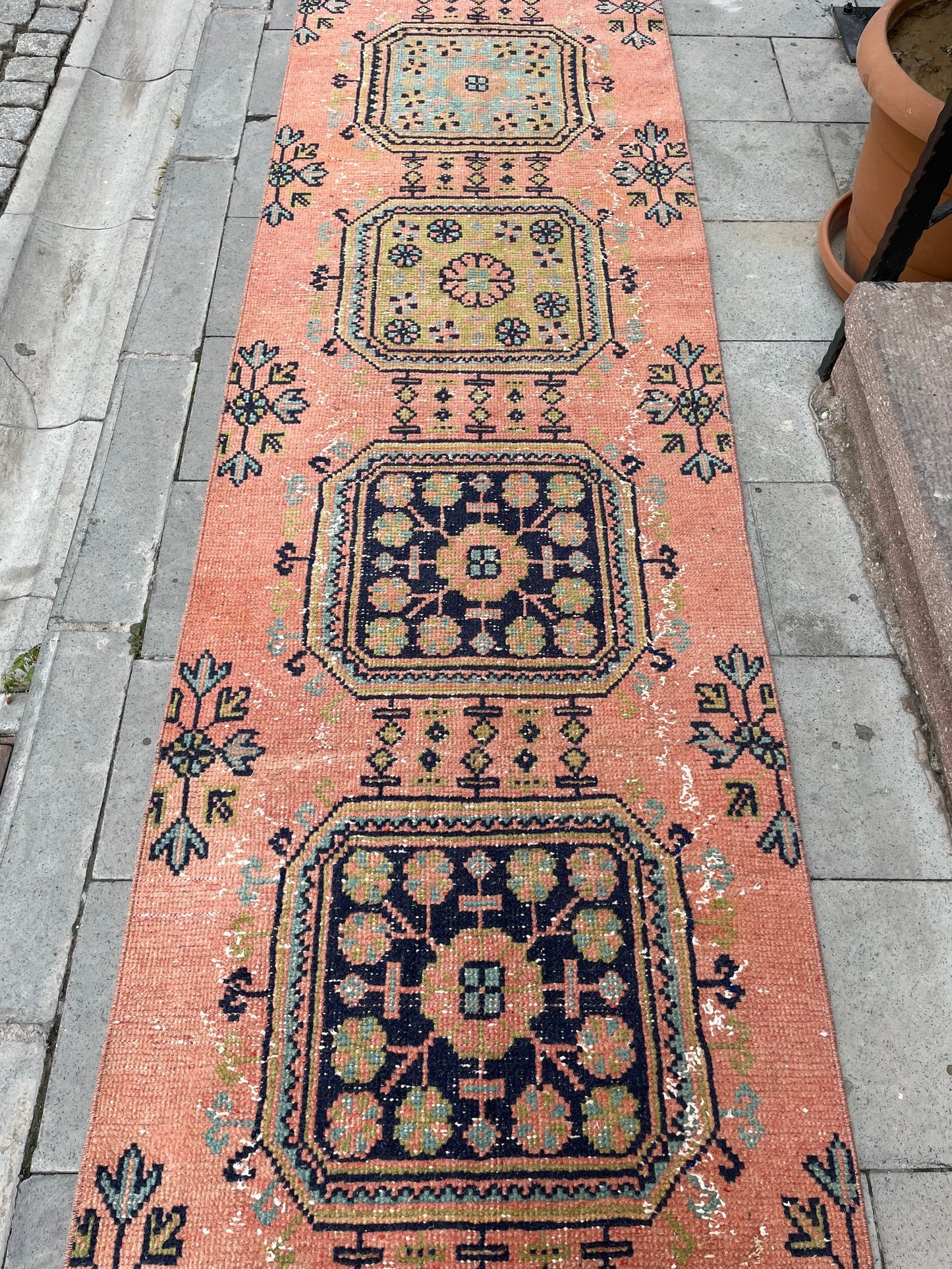 Long Vintage Runner TURKISH Runner Rug 2.6 x 21 Handmade Runner Rug XL Oriental Runner Rug Staircase Hand Knotted Runner rug