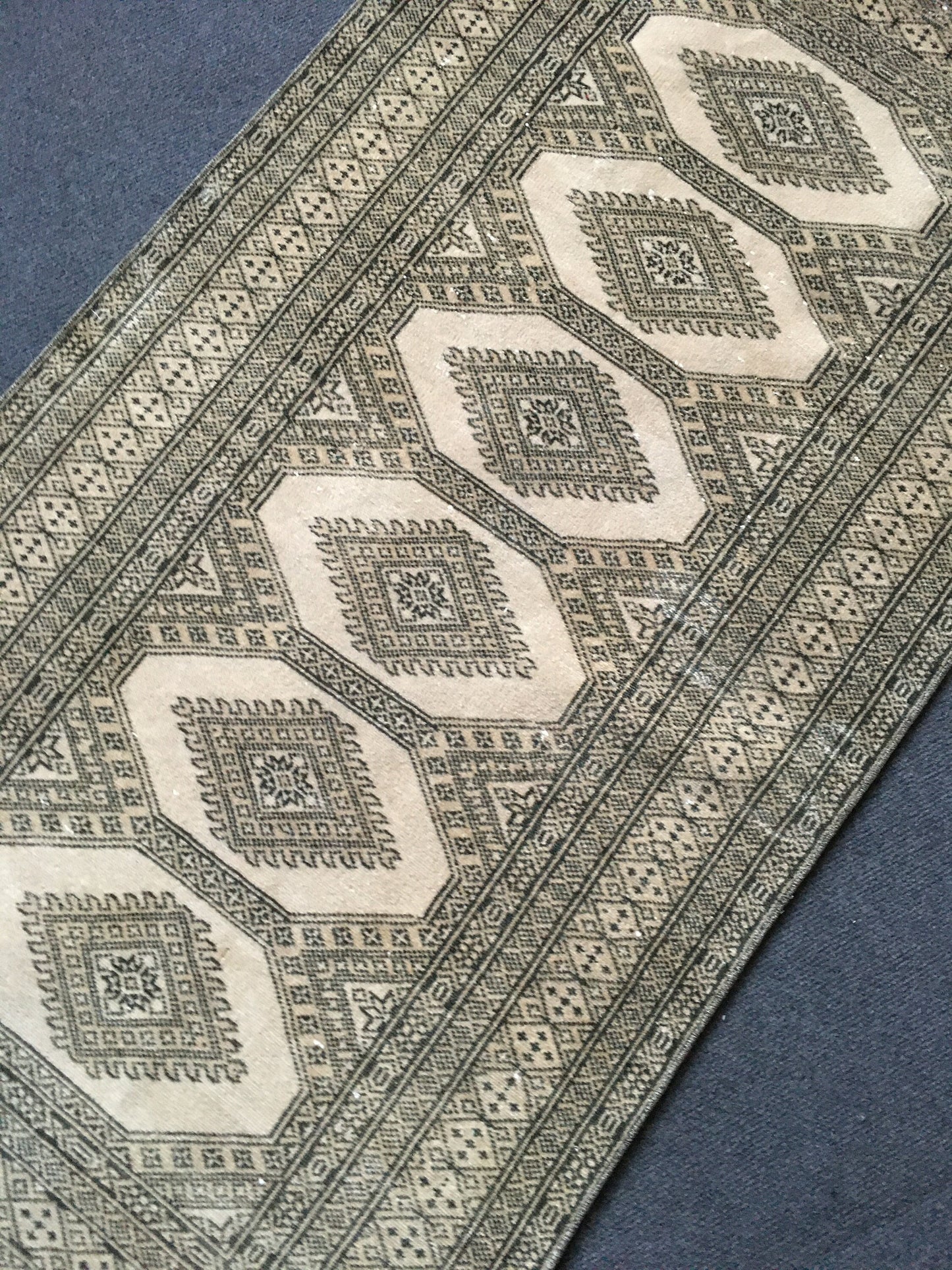 2x4 ft green handmade small rug, vintage turkish rug, oushak rug, living room wool small rug