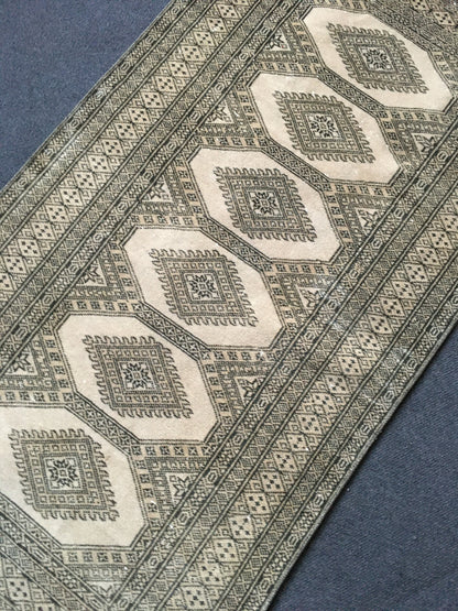 2x4 ft green handmade small rug, vintage turkish rug, oushak rug, living room wool small rug