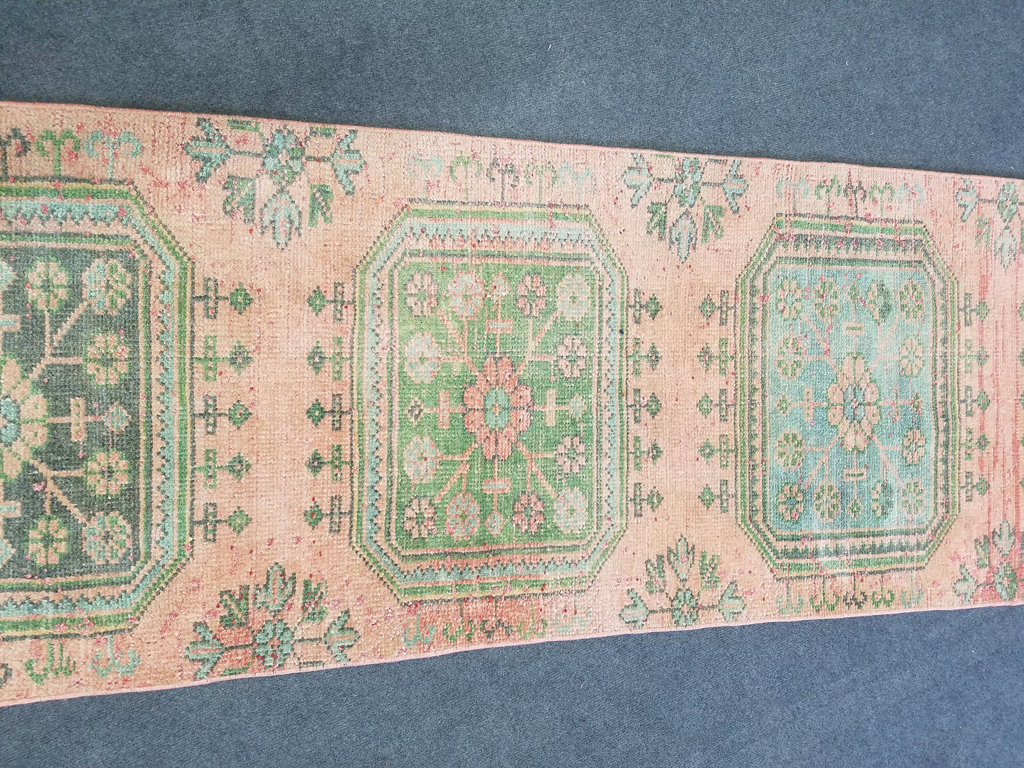 11'5x2'4 oushak turkish runner rug,turkish runner rug,oushak rug,vintage runner rug,kitchen runner rug,vintage oushak rug,