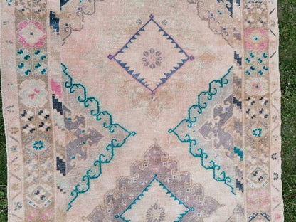 5x13 vintage runner rug, unique hand made wool runner rug, kitchen runner rug, hallway runner rug