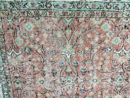 Vintage Rugs 7 x 10.4 TURKISH HAND MADE Rugs  Vintage Turkish Rugs Traditional Rug, Turkish Oushak Rug, Vintage Oushak Rug, Wool Rug