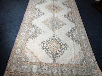 5 x 12.6 OUSHAK RUG TURKISH Muted Runner Rug Vintage Oushak Runner Rug Vintage Runner Rug Wool Oushak Rug Hand Made Rugs Vintage Turkish Rug