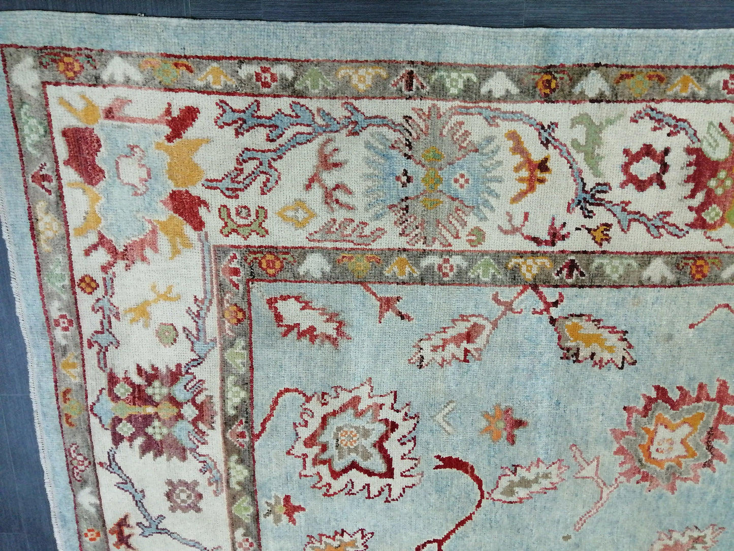 9.3 x 12.8 OUSHAK RUG, TURKISH Oushak Rug Vintage Oushak  Rug, Rug, Wool Oushak Rug Hand Made Rugs, Made In Turkey Hand Knotted Rug 9x13 ft