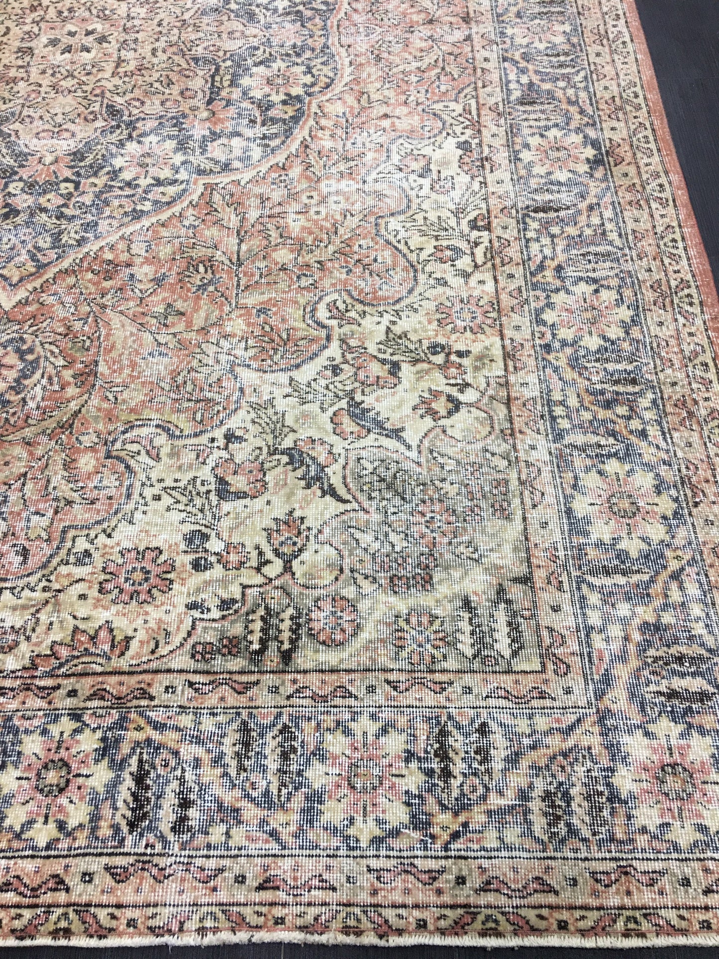 Muted Large Handmade RUG 7.8 x 11.8 TURKISH Rug Vintage Oushak Rug Muted Vintage Rug Wool Persian Rug Hand Knotted Rug Vintage 8x12 Rug