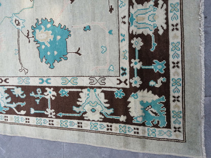 11.4 X 8.9 OUSHAK RUG, TURKISH Oushak Rug, Vintage Oushak  Rug, Rug,Wool 9x11 Oushak Rug Hand Made Rugs, Made In Turkey Oushak Rug 9x12 8x11