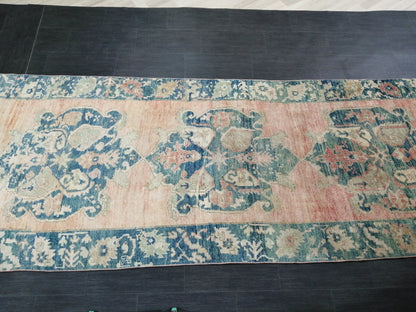 Oushak Runner Rug 11.6 x 4 Turkish Runner Rug Vintage Runner Rug Blush Hallway Runner Rug Kitchen Runner Rug Wool Runner Rug Wool Oushak Rug