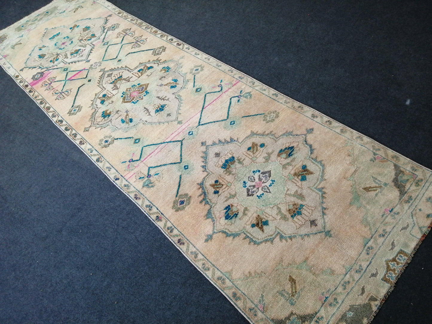 10.8 x 3 Oushak Runner Rug Turkish Runner Rug Vintage Runner Rug Hallway Runner Rug Kitchen Runner Rug Oriental Runner Rug Wool Oushak Rug