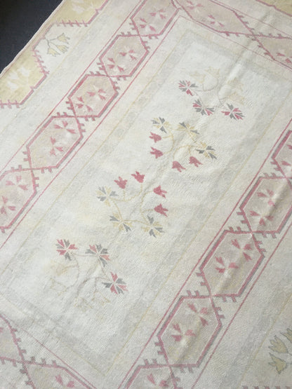 5x7 feet  muted turkish rug, pastel bohemian rug, vintage oushak rug, wool etnique rug, kitchen rug, living room rug, lounge area floor rugs