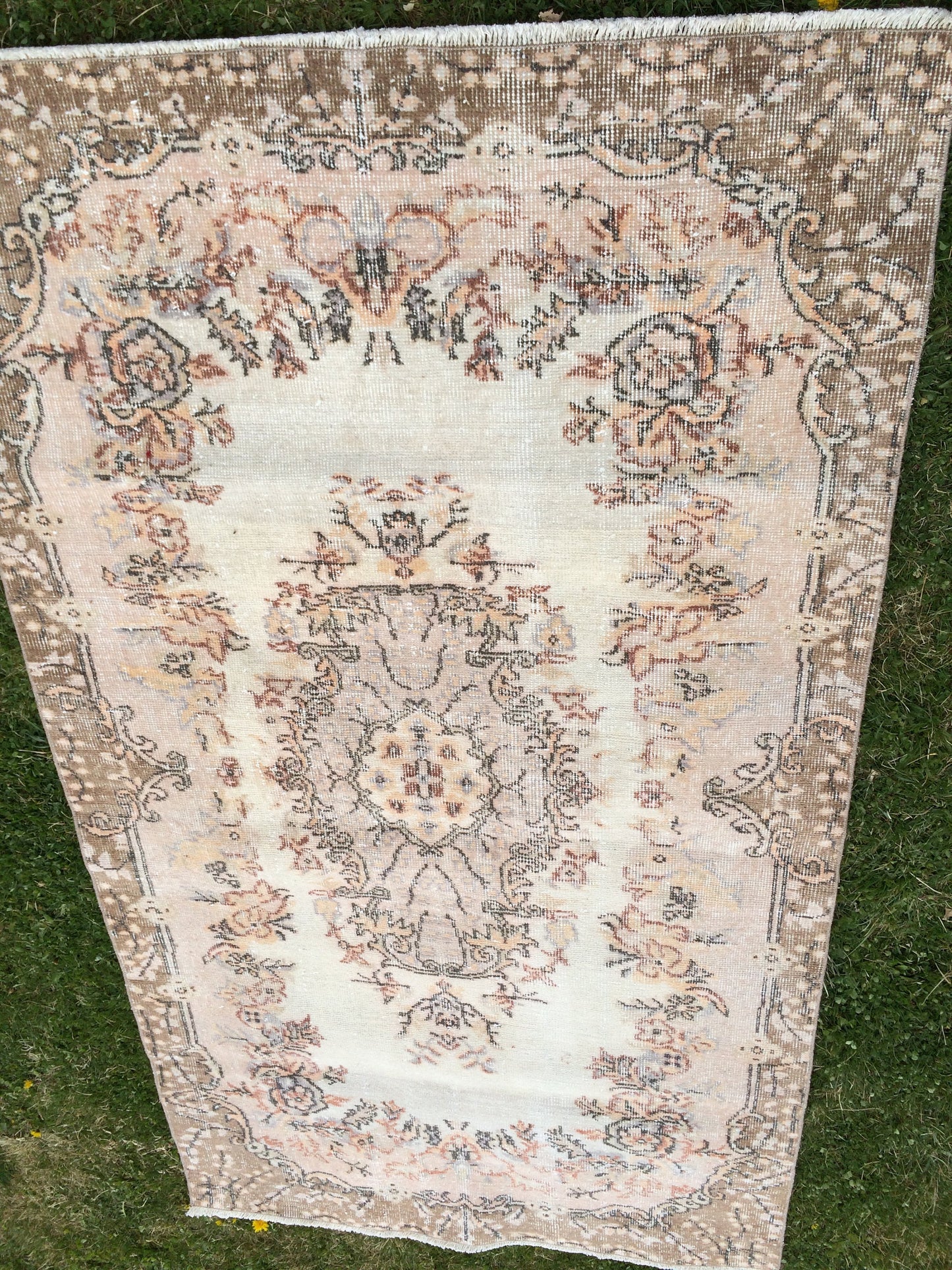 Vintage RUG, Turkish VINTAGE Rug, Oushak  Rug, Bohemian Rug, Living Room Rug, Oushak Rug,Hand Knotted Rug, Muted Rug,  Vintage Flooring,Rugs