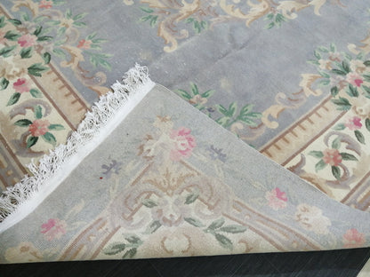 10 x 12.8 Hand Knotted Rug, Vintage  LARGE Rug, Handmade Rug, Floral Rug Rustic Rug Muted Large Rug, Nepal Rug  Fun Wool Rug 10x13 10x12