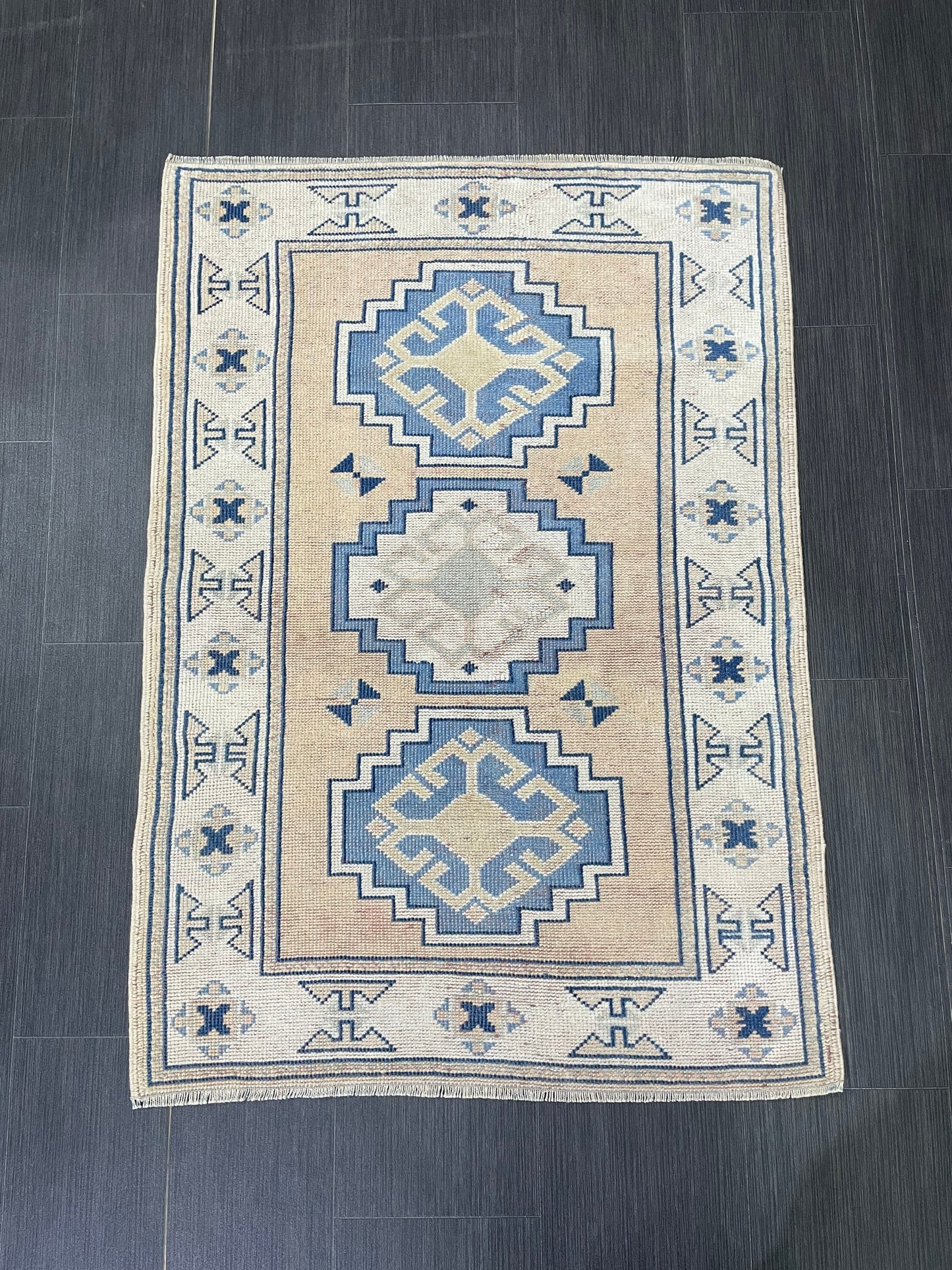 Hand Knotted Rug, Wool RUG, TURKISH Rug 3x4 ft, Vintage Oushak Rug, Vintage Persian Rug, Wool Oushak Rug, Handmade Vintage Rug