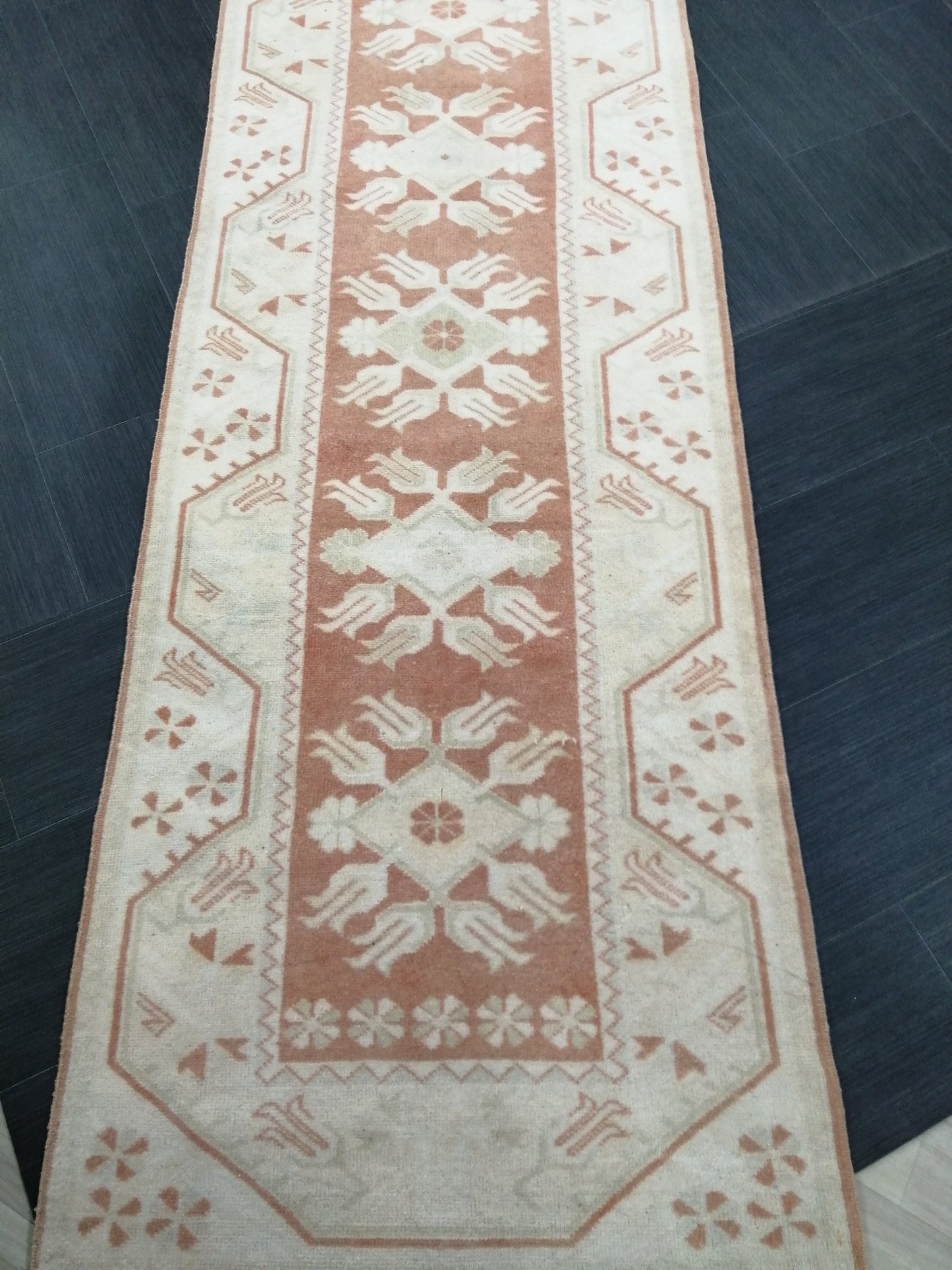 MUTED Staircase Runner 2.5 x 17 Turkish Runner Extra Long Vintage Runner Rug Hallway Runner Kitchen Runner Rug XL Wool Handmade Runner