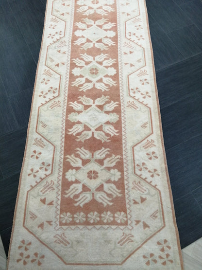MUTED Staircase Runner 2.5 x 17 Turkish Runner Extra Long Vintage Runner Rug Hallway Runner Kitchen Runner Rug XL Wool Handmade Runner