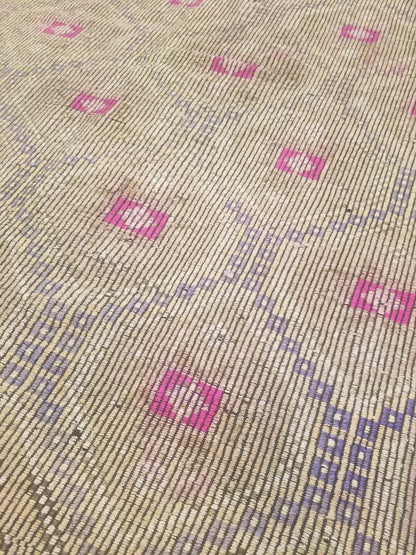 6x10 flatwoven with embroidery rug, handmade kilim rug, vintage turkish rugs oushak rug vintage oushak rug, wool rug