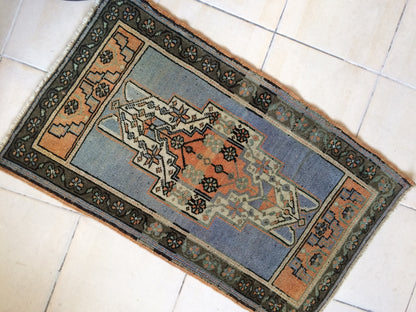 Vintage Turkish Oushak  Rug, Bohemian Rug, Living Room Rug,Oushak Rug,Hand Made Small Area Rug Wool Oushak Rug
