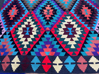 Vintage Kilim Handmade 5.7 x 9.4 Rug, Flatwoven Oushak Rug, Rustic Rug, Flat Weave Rug, Turkish Rug, Farmhouse Rug, Vintage Wool rug