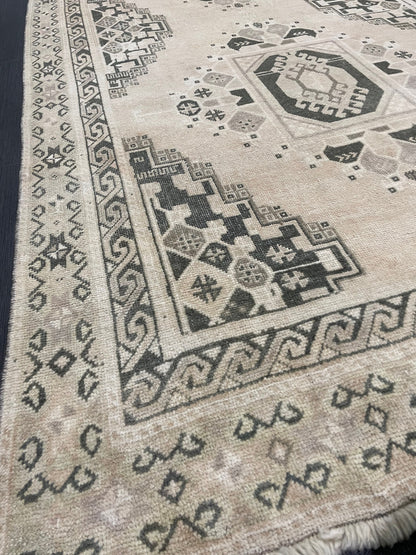 Muted Handmade Rug TURKISH Vintage 4.2 x 11 Rug Vintage Oriental Rug Vintage Rug Wool Hand Knotted 4x11 Rug OUSHAK Rugs Vintage Turkish Rug