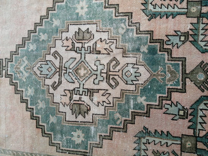 12.5 x 4.7 Large Vintage Rugs  TURKISH HAND MADE Rugs  Green Vintage Turkish Rugs   Oushak Rug  Turkish Oushak Rug, Vintage Oushak Rug