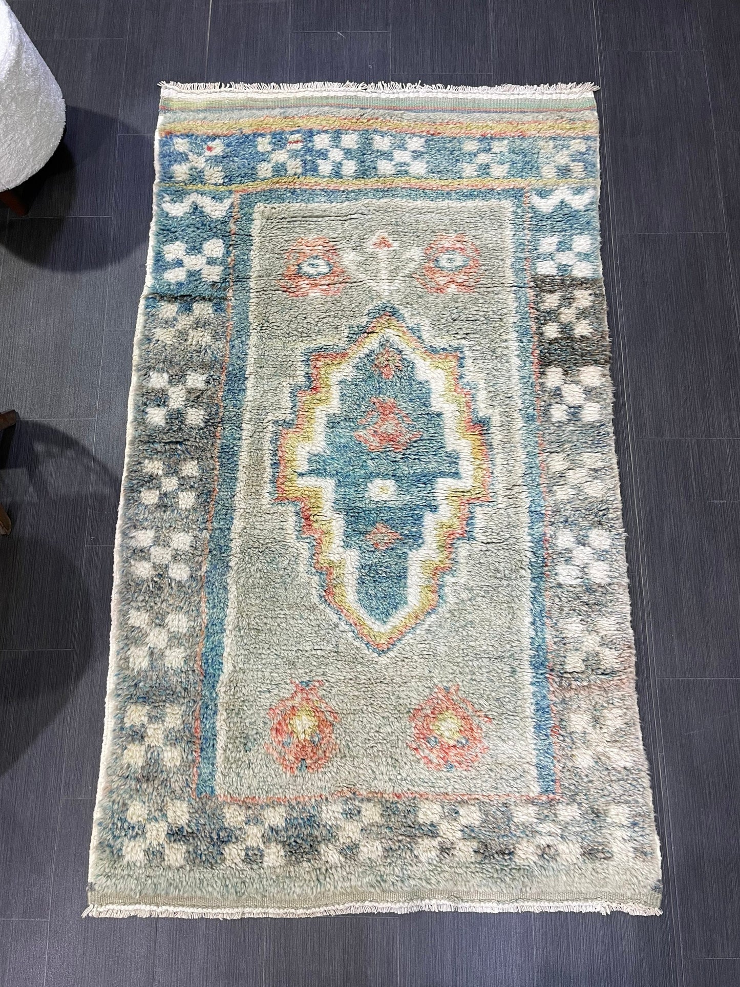 Antique Rug, High Wool Pile 3.5 x 6 Rug,Plush Rug,Handmade Rug,Shaggy Hand Knotted Rug,One Of A Kind Rug, Nomad Rug, Rear Rug