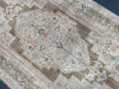 Turkish RUG 6.7 x 11.7 Oushak Rug Vintage Oriental Rug Vintage Persian Rug Wool Hand Knotted Rug Handmade Rugs Vintage Turkish Rug 7x12