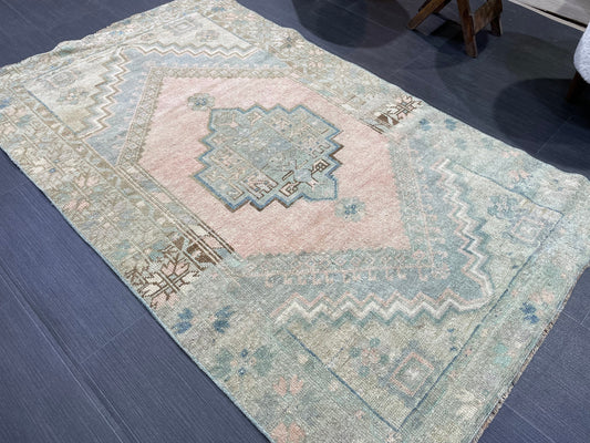 Handmade Rug, Oushak 3.3 x 5.3 Rug,  Persian Rug, Oriental Rug, Turkish Rug, Farmhouse Rug, Vintage Wool rug