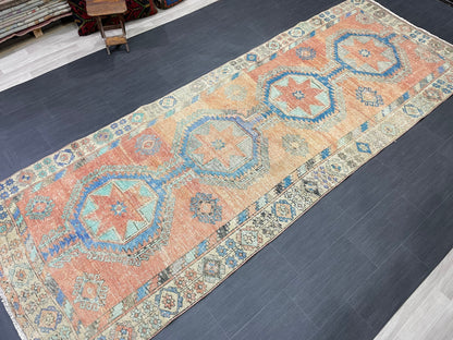 Oushak Runner Rug Turkish 4.6 x 12.5 Runner Rug Vintage Runner Rug Hallway Runner Rug Kitchen Runner Rug Wool Runner Rug Wool Oushak Rug