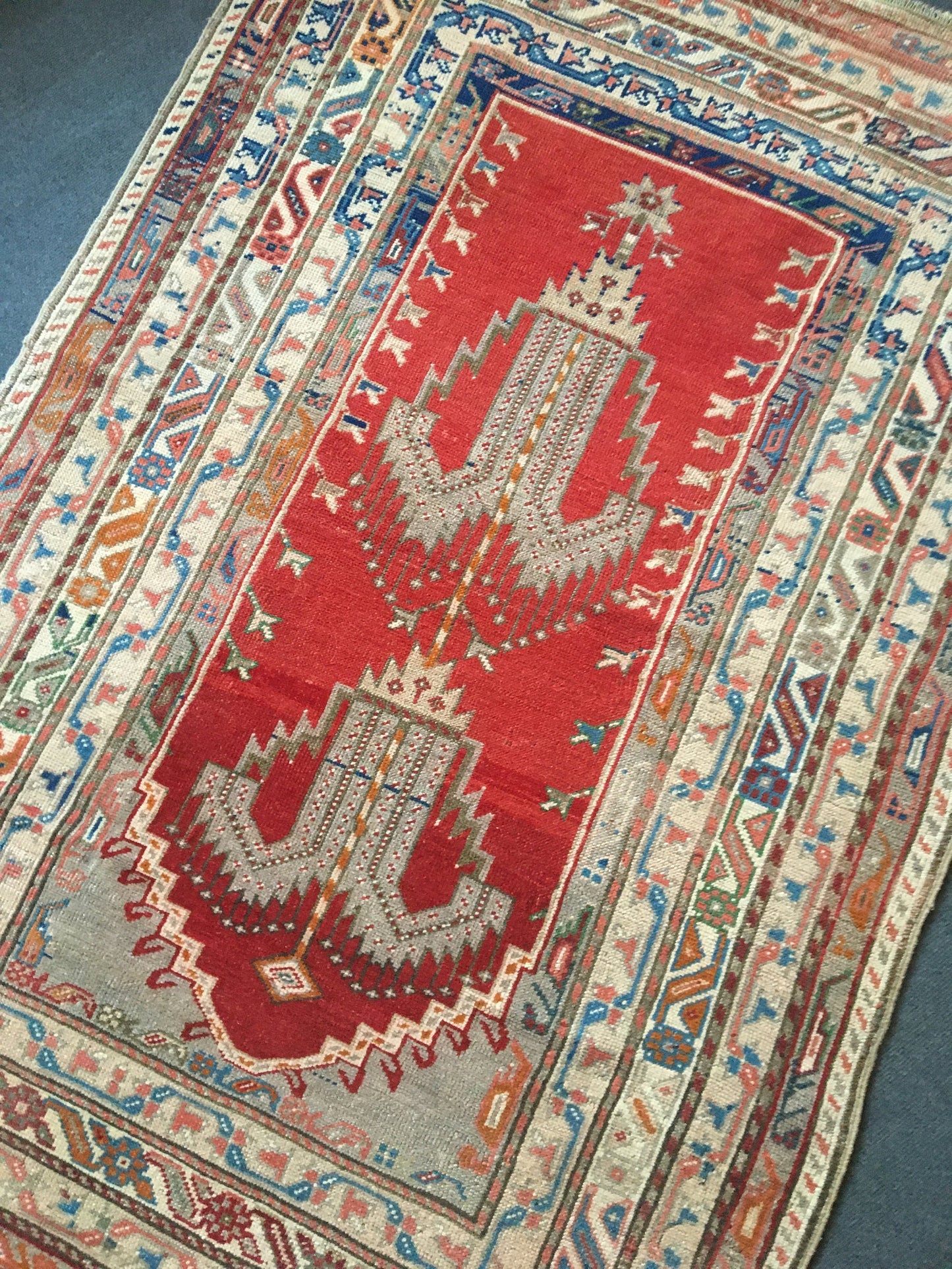 4x6 feet handmade wool vintage large rug, turkish wide living room floor rug, oushak kitchen area rug, large natural laundry rug, bohem rugs