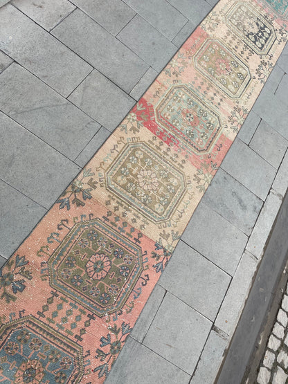 Handmade Staircase Runner Rug 2.3 x 24 ft Extra Long TURKISH Runner Rug Vintage Runner Rug Distressed Runner Rug  Runner Hand Knotted Runner