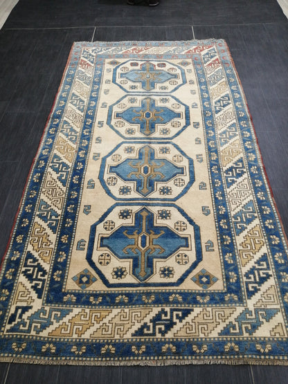 OUSHAK RUG 4.6 x 8.7 Vintage  Rug Vintage Runner Rug Wool Oushak Rug Hand Made Rugs Vintage Turkish Rug