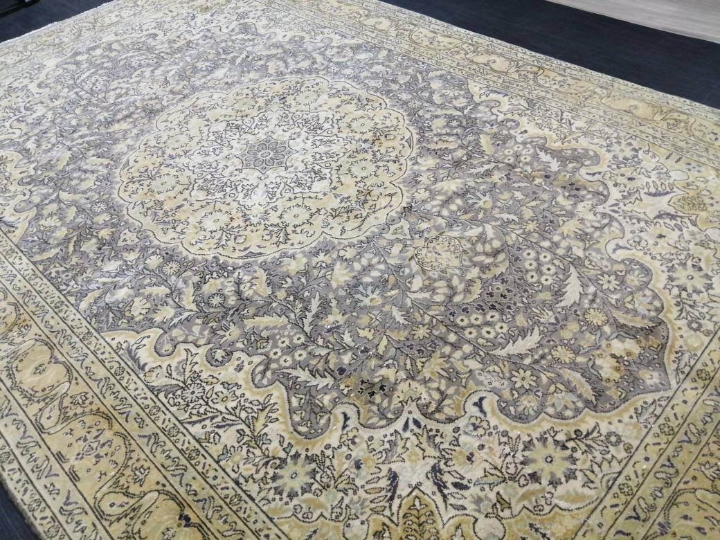 9.9 x 6.5 Large  OUSHAK RUG TURKISH Oushak Rug Vintage Oushak quality Rug Vintage Runner Rug Wool Oushak Rug Hand Made Rugs Vintage  Rug