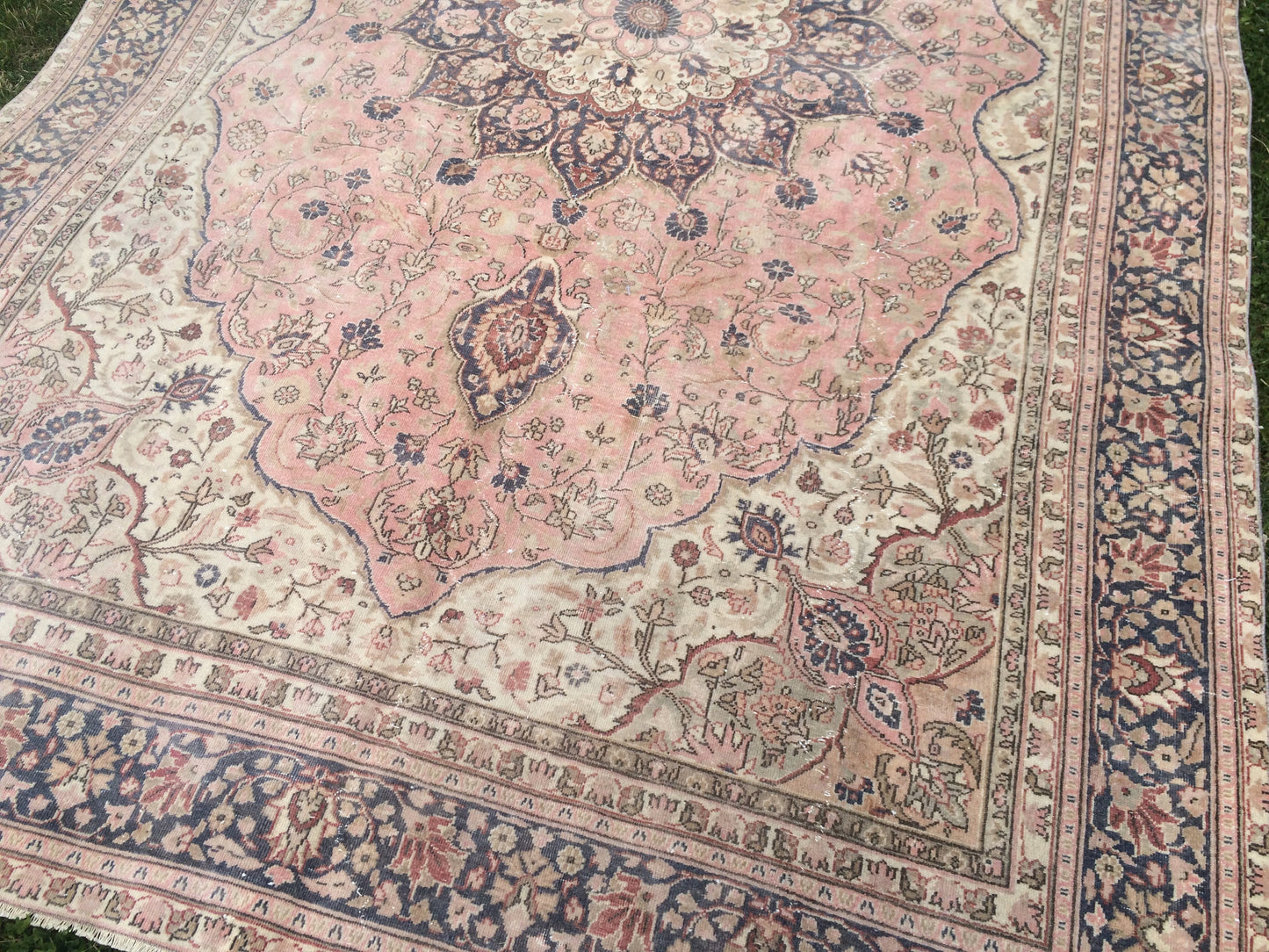 6.5 x 10 Persian RUG, Oriental Rug Large Area Rug, VINTAGE Rug, Turkish  Rug,Hand Knotted Rug Antique Rug Muted  Rug, 7x10 Light Pink Rug