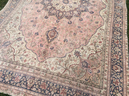 6.5 x 10 Persian RUG, Oriental Rug Large Area Rug, VINTAGE Rug, Turkish  Rug,Hand Knotted Rug Antique Rug Muted  Rug, 7x10 Light Pink Rug
