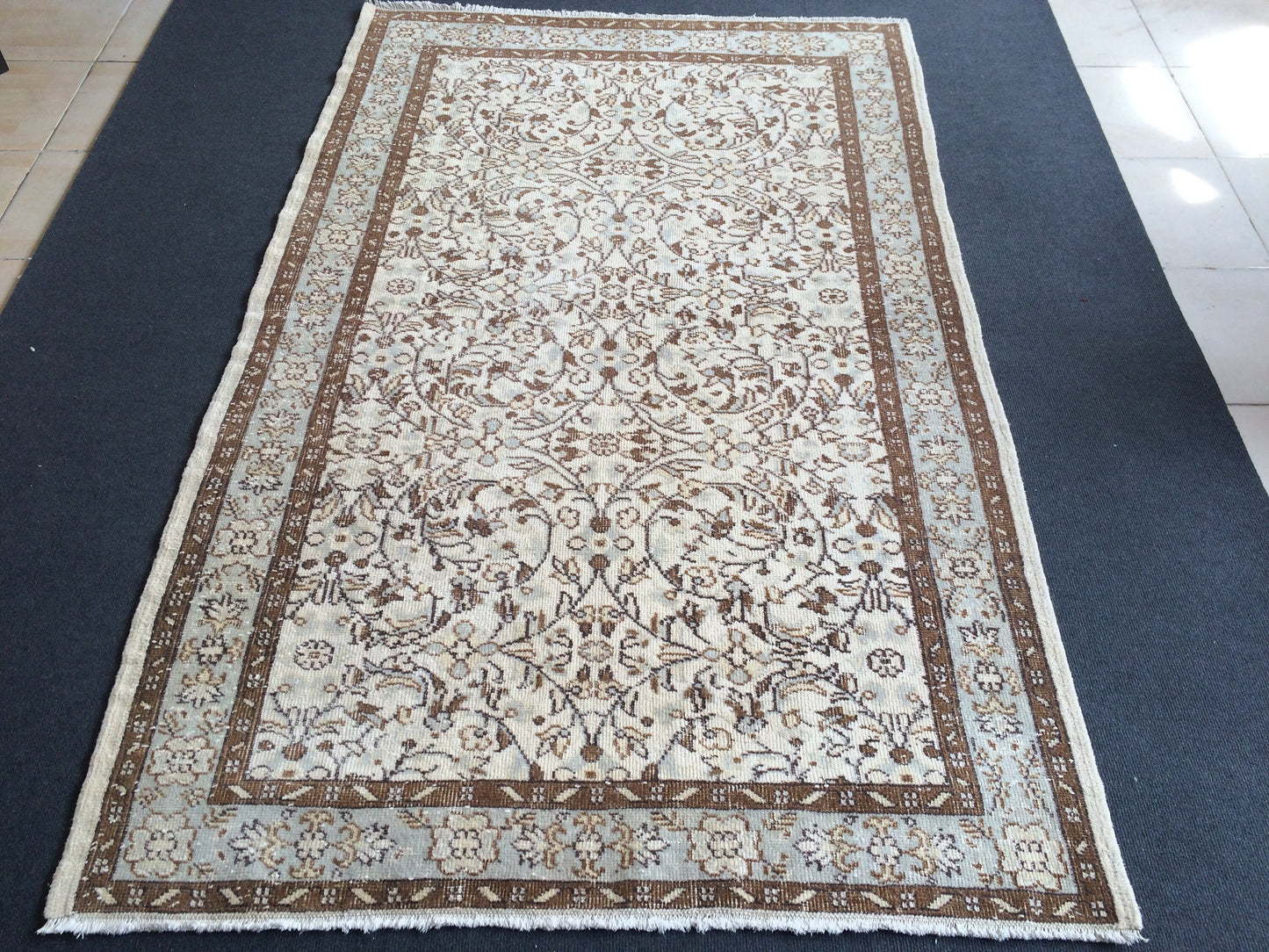 Vintage Rug, Vintage Turkish Rug, Living Room Rug, Oushak Rug,Handmade Rug, Hand Knotted Rug, Farmhouse Muted Rug, Wool Rugs