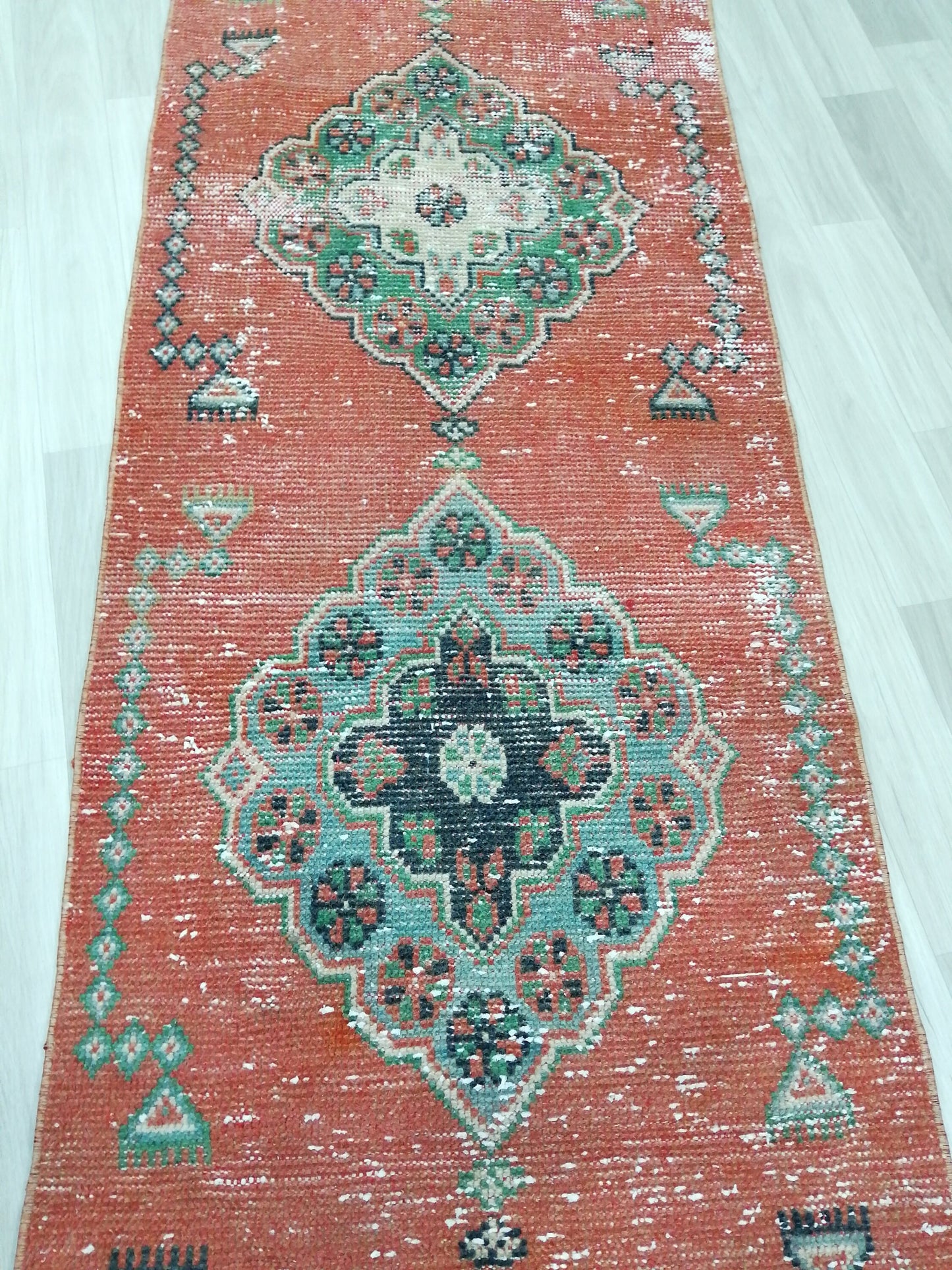 11.6 X 2.4 Oushak Runner Rug Turkish Runner Rug Vintage Runner Rug Hallway Runner Rug Kitchen Runner Rug Wool Runner Rug Wool Oushak Rug